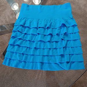 blue frill skirt